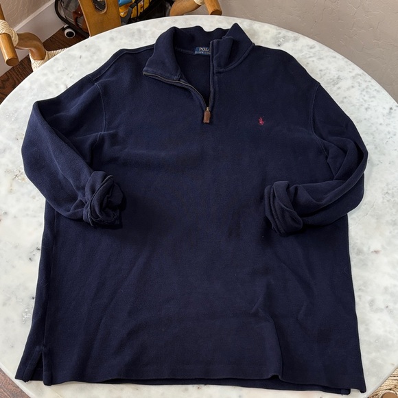 Polo by Ralph Lauren Men's Dark Blue Zip-Up Sweater